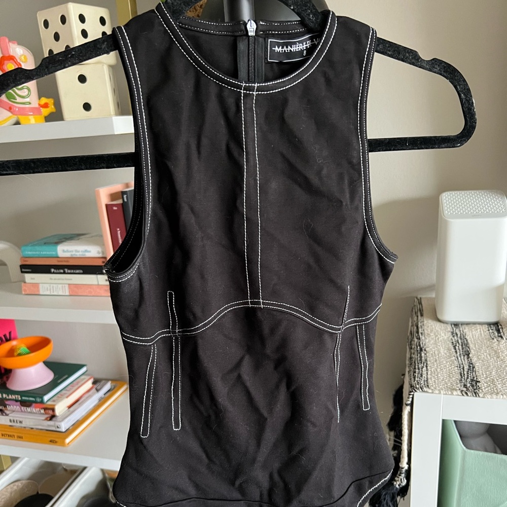 Maniere de Voir black bodycon bodysuit